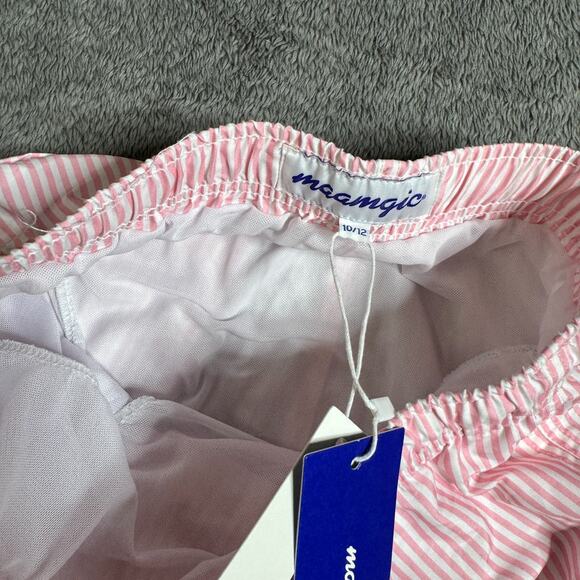 Maamgic Boys Swim Trunks w/ Liner Pink Striped 10-12 NWT Beach Surf Wear - Picture 3 of 8